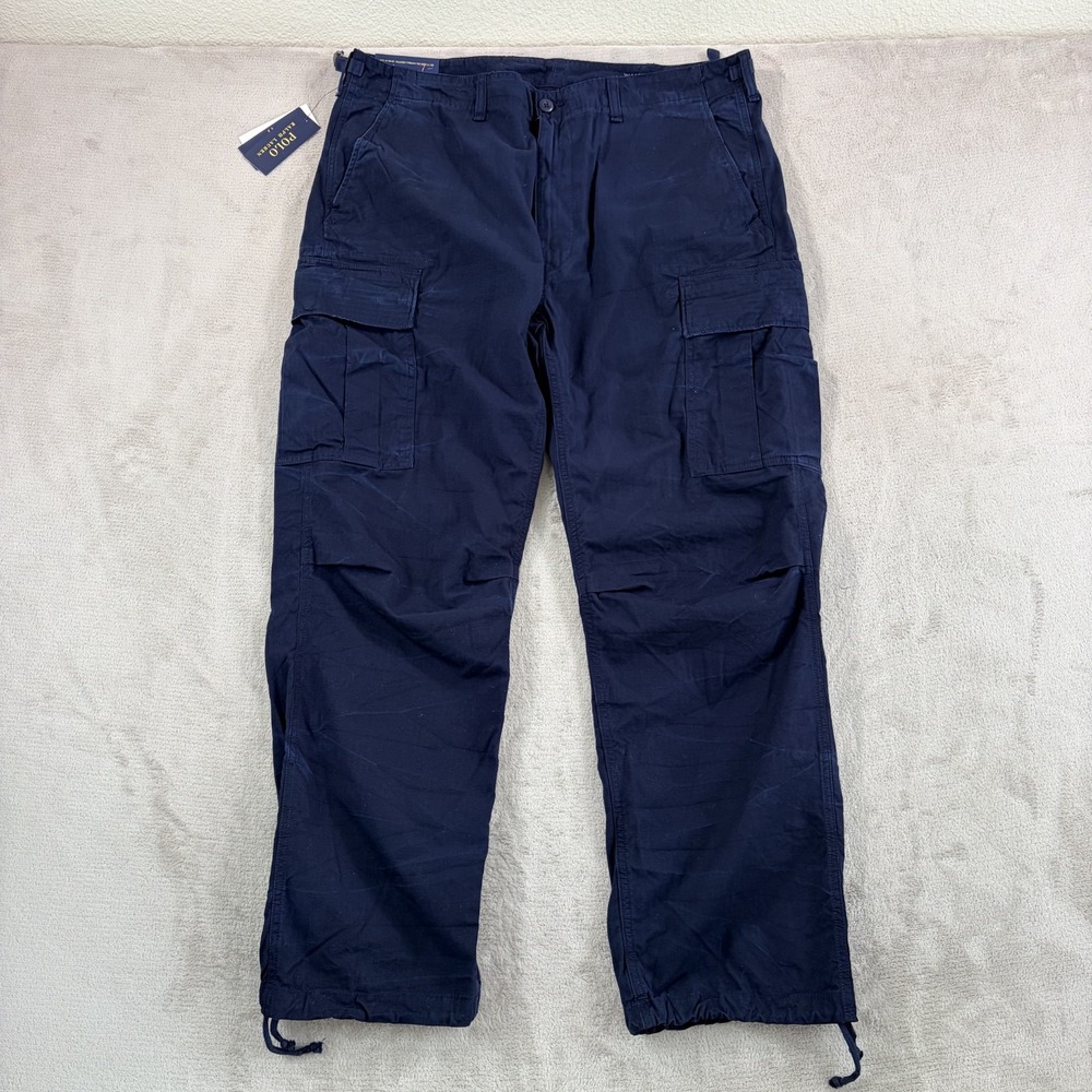 Polo Ralph Lauren Military Army Drawstring Field Cargo Pants Aviator Navy 38x30